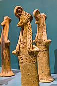 Hania - Clay figurines of bird-faced women. Priestesses or goddesses. Boeotioan workshop, 600-575 BC. Archaeological Museum of Chania, Mitsotakis collection.